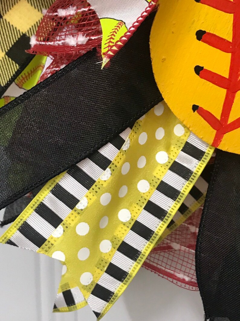 Softball wreath summer wreath sports wreath front door softball wreath for door softball front door wreath If we don/'t answer wreath