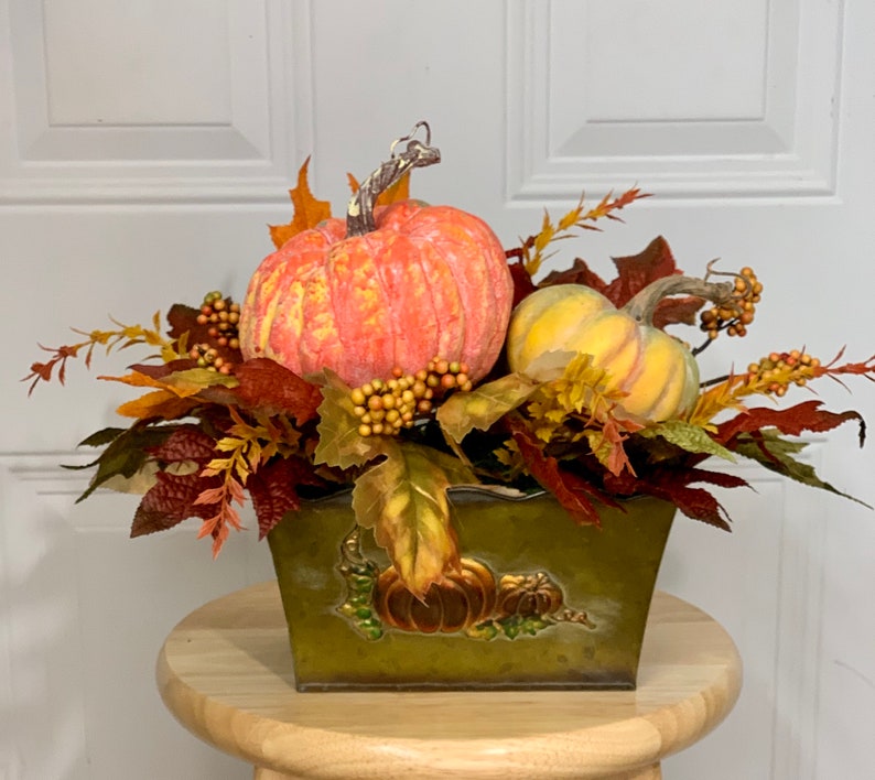 Centro de mesa de calabaza de otoño: arreglo otoñal para el hogar imagen 1
