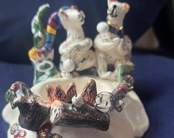 Blue Sky Polar Bears Toasting Marshmallows t lite holder Heather Goldminc