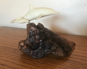 John Perry Dolphins on Burlwood Base