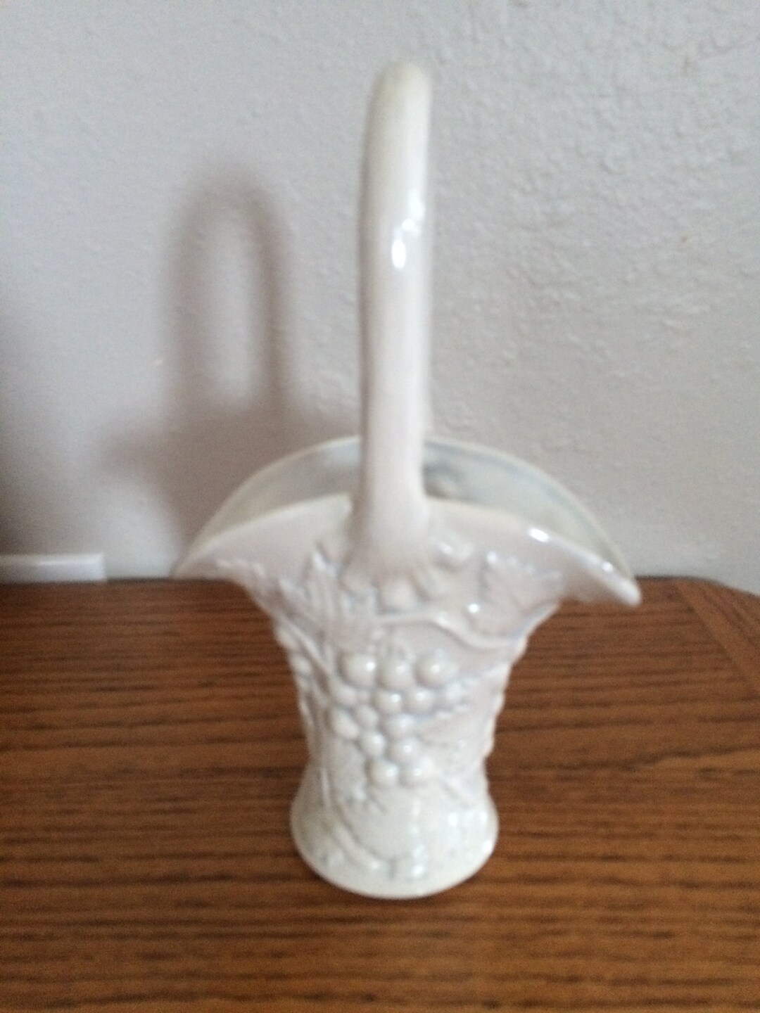 Arnels Pottery Grapevine Basket Vase Etsy