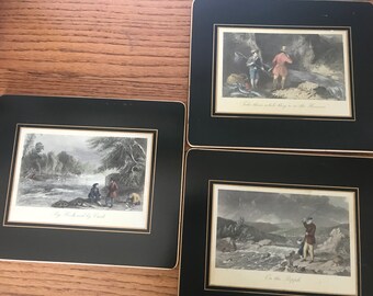 Lady Clare set of three placemats with unique prints