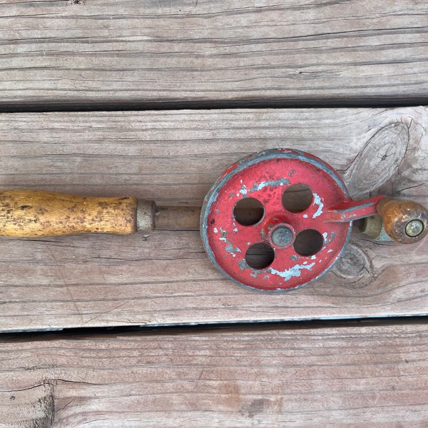 Antique hand crank drill