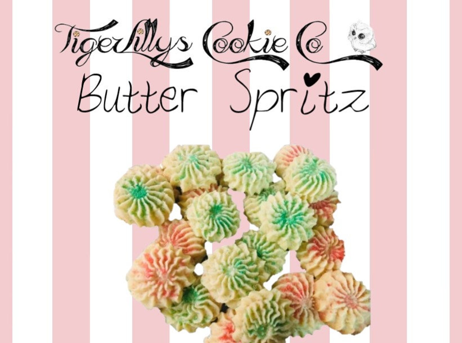 Homemade Delicious Buttery Spritz Cookies Bite Size by TigerLillys Cookie Co