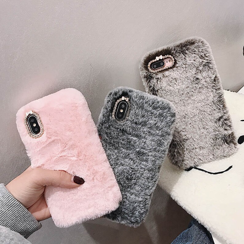 Cute Plush Furry Fuzzy Faux Fur Fluffy Phone Case Cover for Etsy