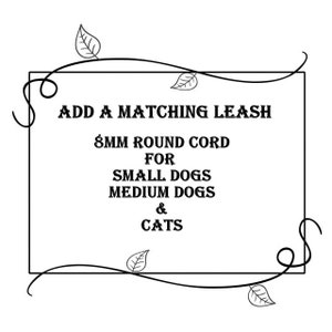 Dog and Cat Leash made from 8mm Paracord Rope - Add on Matching leash - Handmade to Order