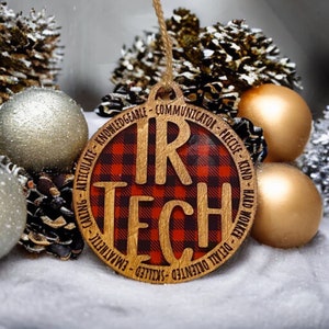 Interventional Radiology Tech Ornament Buffalo Plaid