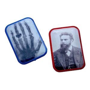 Wilhelm Rontgen Xray Markers with Thin Blue and Red Borders Customized with Initials