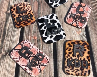 Animal Print Xray Markers Customized with Black Lead Initials
