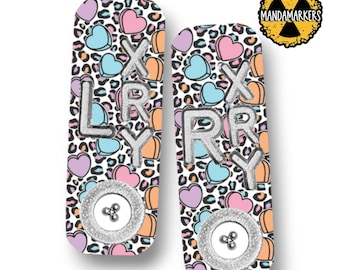 Leopard Heart Valentine BB Xray Markers Customized with Lead Initials
