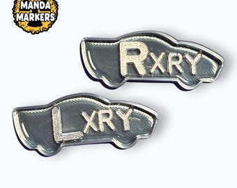 Race Car Silver Xray Markers Customized with Initials