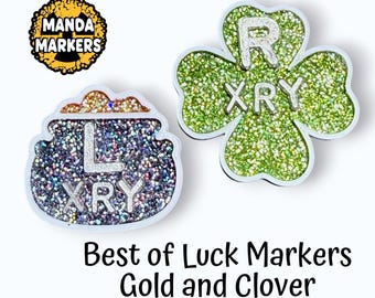Custom Xray Markers: Gold Pot, Clover Design, Initial Markers