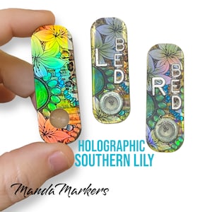 Southern Lily Holographic BB Mitchell Xray Markers Customized with Lead Initials