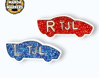 Race Car Glitter Xray Markers Customized with Initials