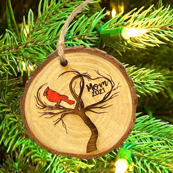Wooden Slice Cardinal Custom Christmas Ornament - Etsy