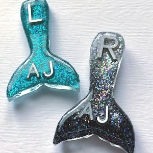 Ombre Mermaid Tails Black and Teal Customized with 2-3Initials
