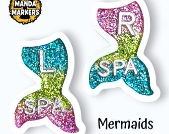 Mermaid Tail X-Ray Markers – Glitter Radiology Left & Right Set (Custom Initials)