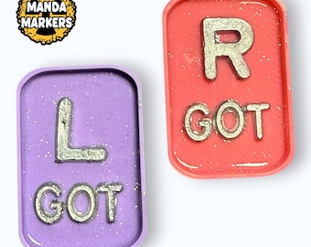 X-ray Markers with 2-3 initials in Pink and Purple
