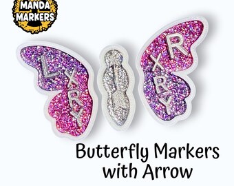 Butterfly Glitter Ombre Xray Markers Customized with Included Arrow