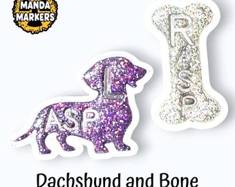 Dachshund X-Ray Marker Set – Custom Initials – Wiener Dog & Bone Radiology Markers