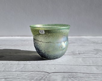 Bertil Vallien for Boda Glassworks, Iridescent Art Glass Bowl, Unique, 1960s-71