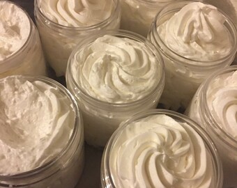 All natural triple whipped Vanilla Cupcake body butter / Shea butter / mango butter / kokum / organic / young living essential oil / wedding