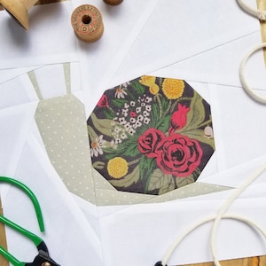 Snail Paper Piecing Pattern, PDF