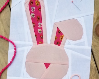 Easter Bunny 2 Paper Pieced Block Pattern in PDF - Etsy