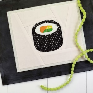 Sushi Roll Paper Piecing Pattern, PDF