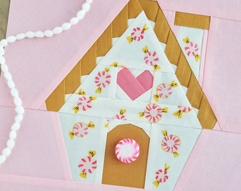 Gingerbread House Paper Piecing Pattern, PDF