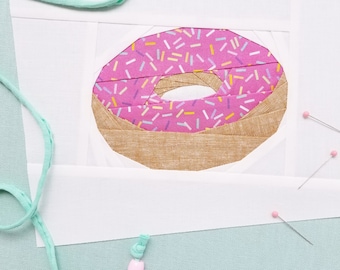 Frosted Donut Paper Piecing Pattern, PDF