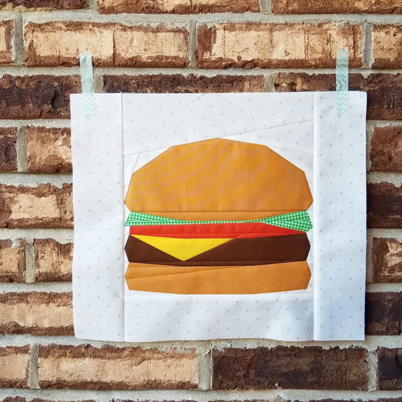 Cheeseburger Paper Piecing Pattern, PDF image 2