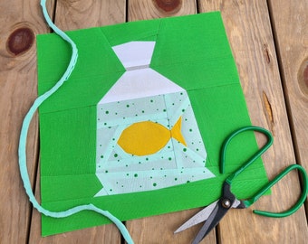 Patrón de piezas de papel de pescado, PDF