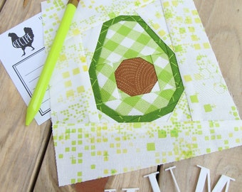 Avocado Paper Piecing Pattern, PDF