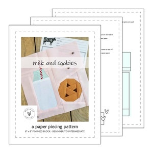 Milk and Cookies Paper Piecing Pattern, PDF image 4