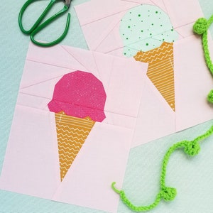 Ice Cream Scoop Paper Piecing Pattern, PDF