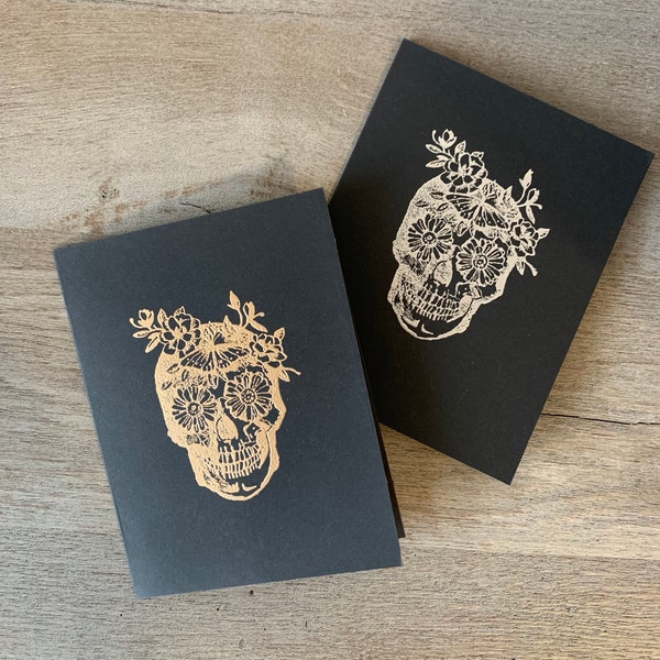 Black Hand Stamped Embossed Cards