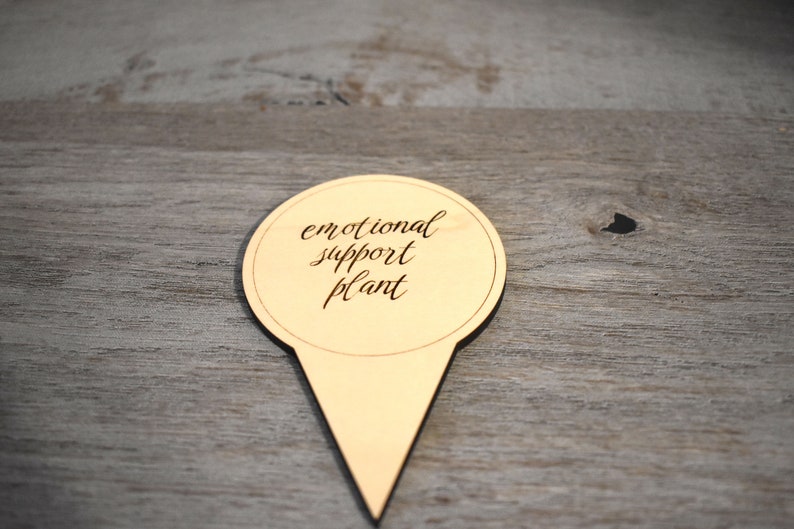 Wooden Garden Plant Stakes Labels Emotional Support Plant Felt Etsy