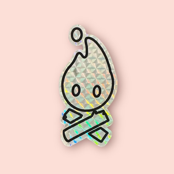 Cozy Grove Spirit Flame Logo Prismatic Sticker for Cozy Gamers Cozy Games Cozy Gaming