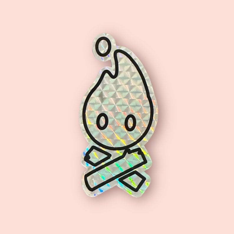 Cozy Grove Spirit Flame Logo Prismatic Sticker for Cozy Gamers Cozy Games Cozy Gaming image 1