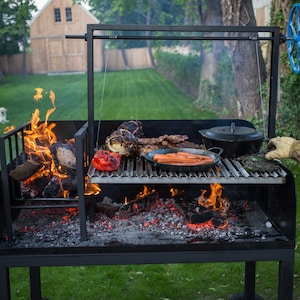 USA MADE 48" Argentine Wood fired Parrilla - Asado Grill Full-sized.