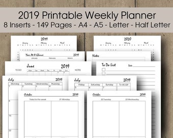 2019 happy planner printable a4 a5 letter half letter etsy