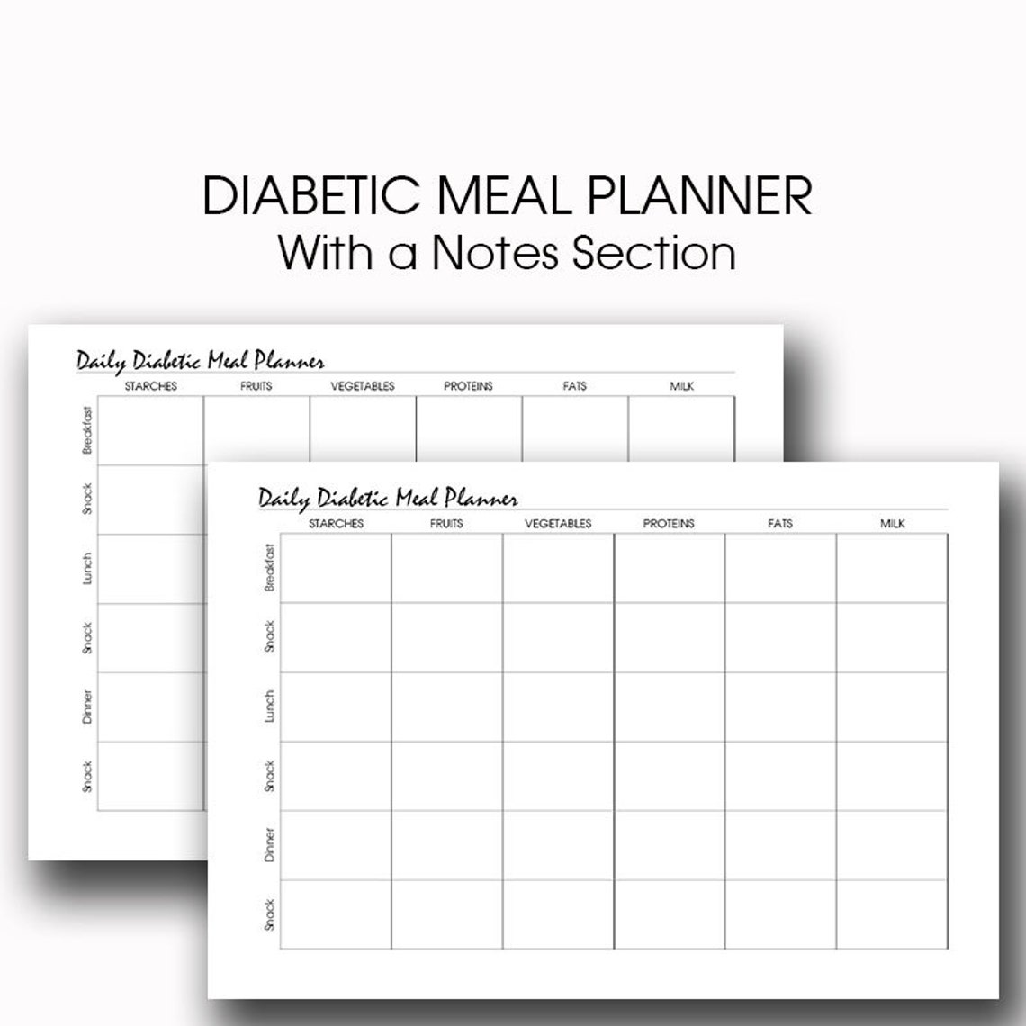 Daily Diabetic Meal Planner Printable Meal Planner Printable | Etsy