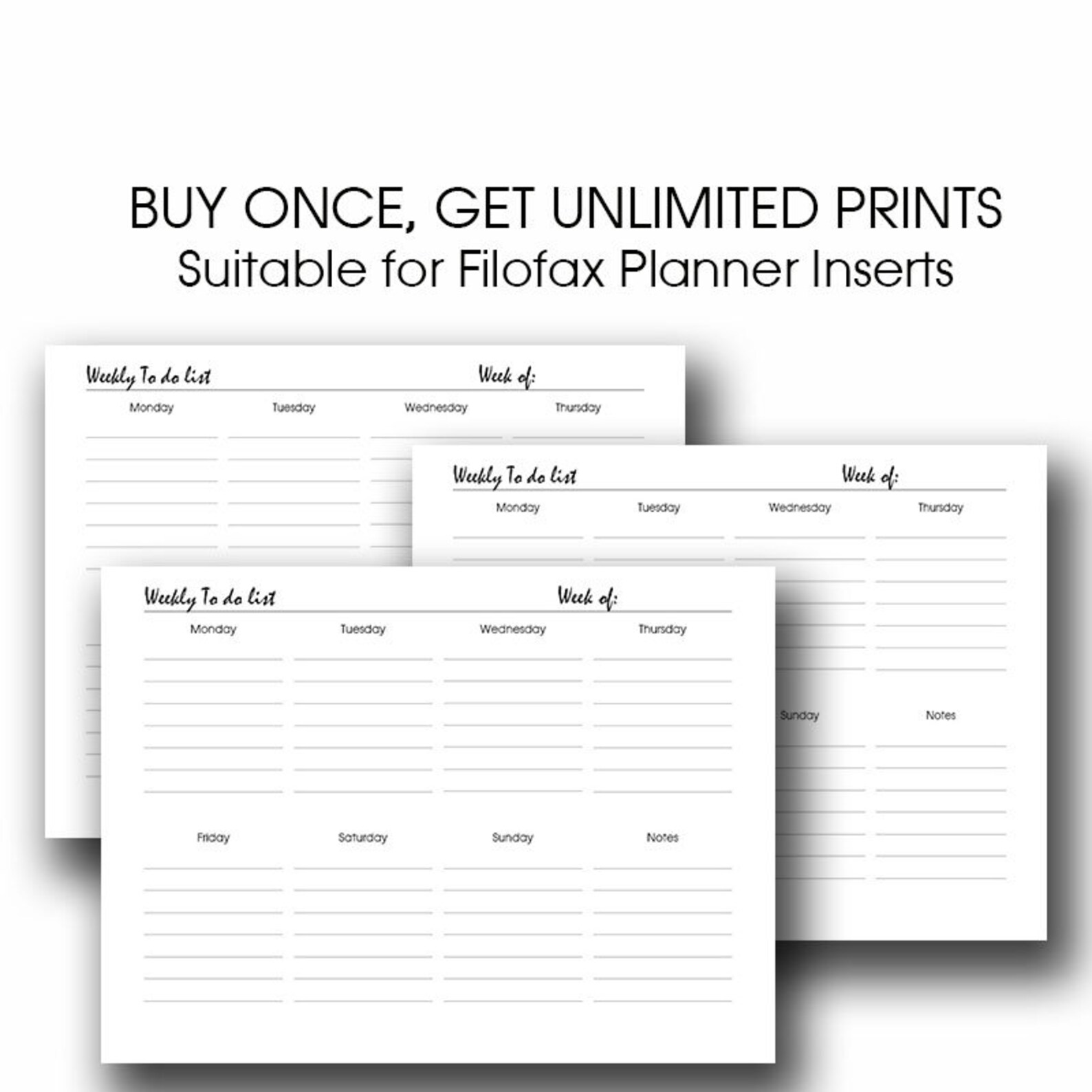 A3 Weekly Planner Printable A5 Filofax Insert A4 Letter Half Etsy A3 weekly planner printable a5 filofax insert a4 letter half etsy