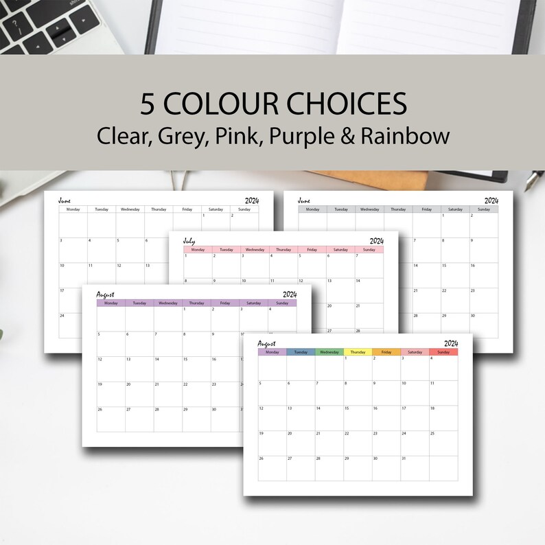 2024 Monthly Planner Printable 2024 Dated Month on 1 Page Etsy Australia