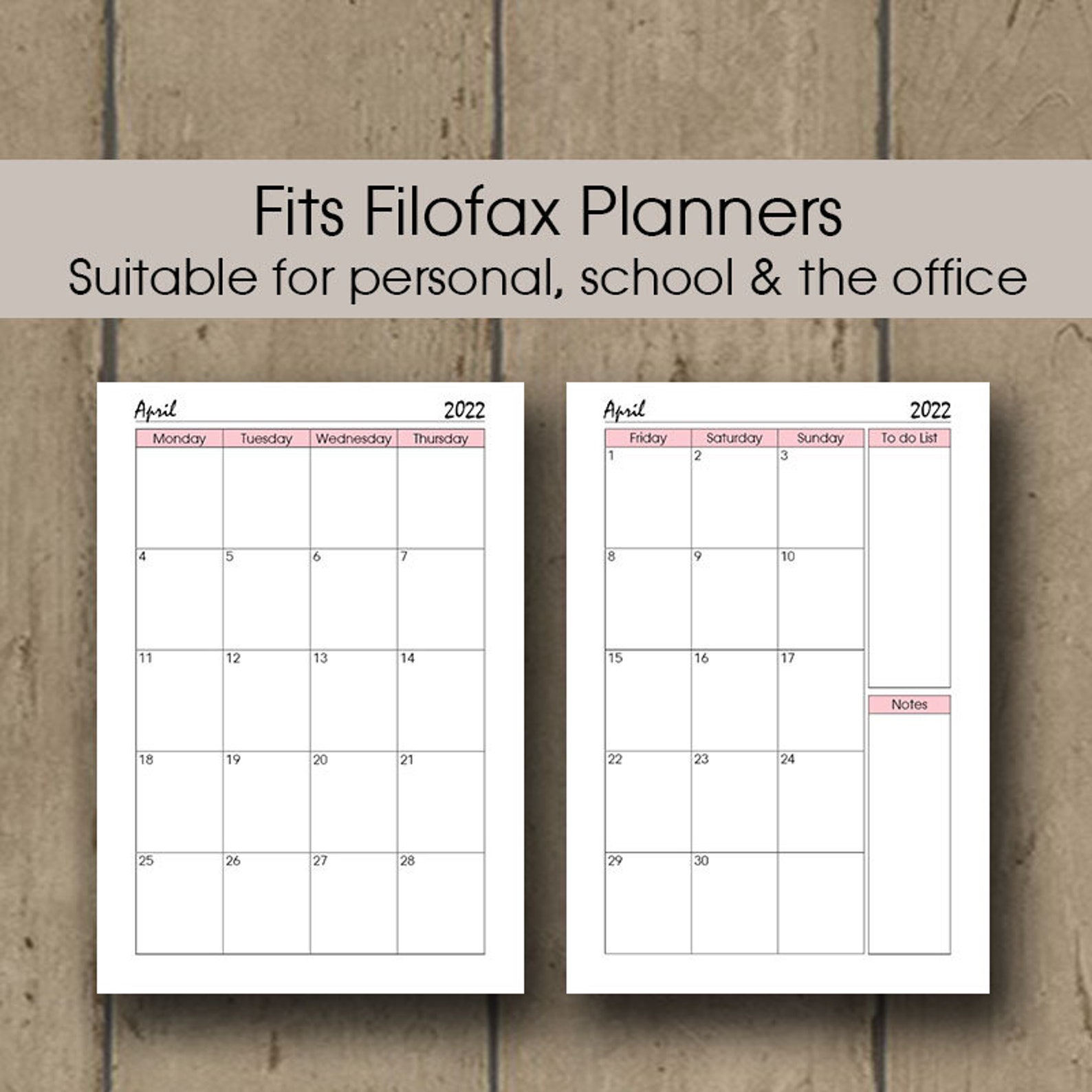 2022 calendar page printable 2022 monthly planner insert etsy
