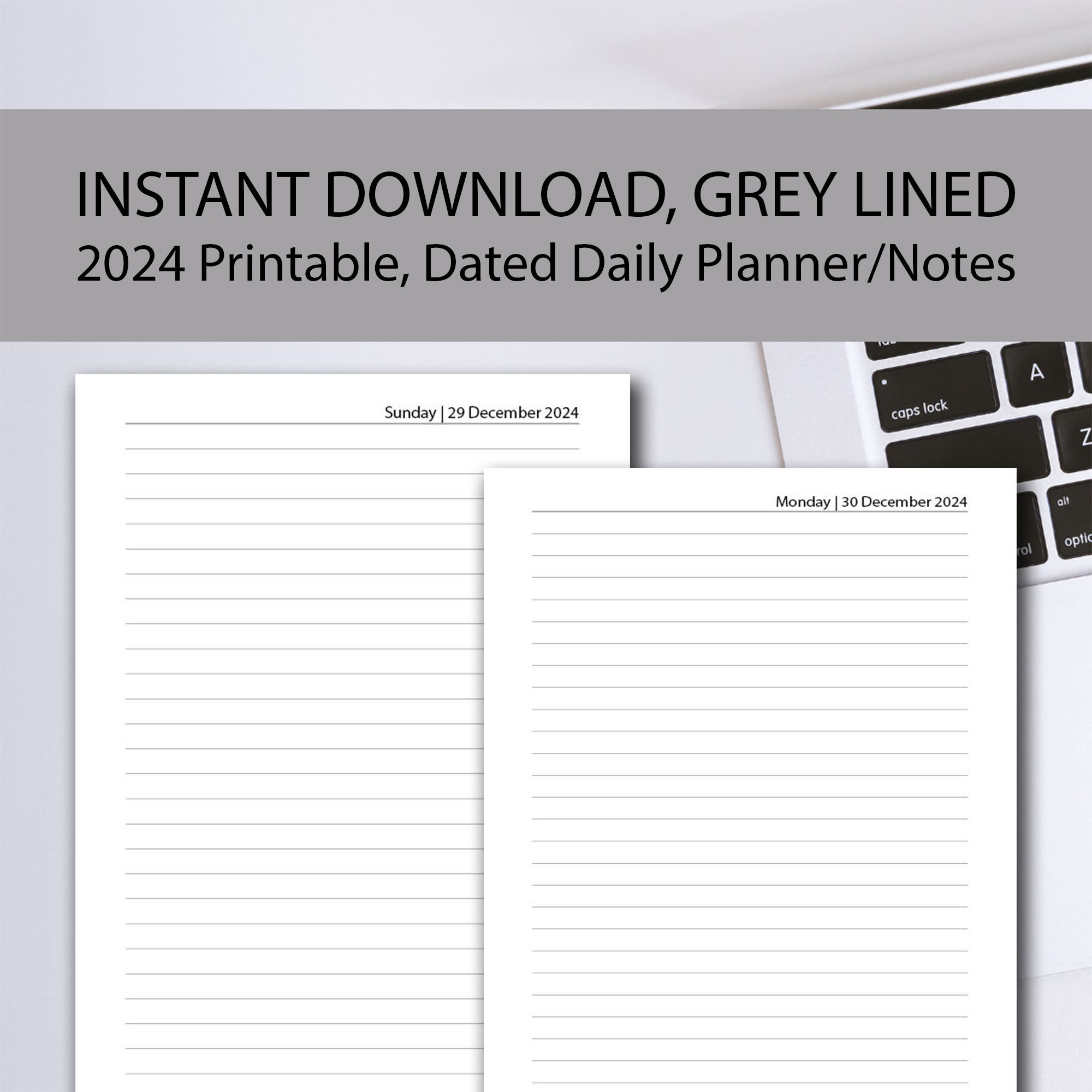 2024 Daily Planner Printable, Printable Daily Journal 2024, Daily