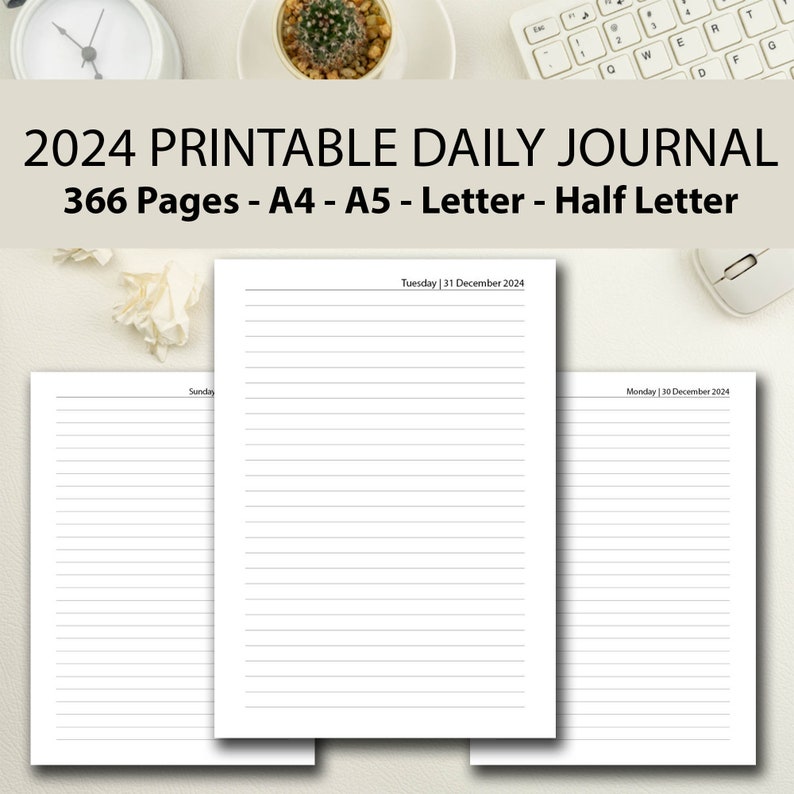 2024 Daily Planner Printable Printable Daily Journal 2024 Etsy Ireland