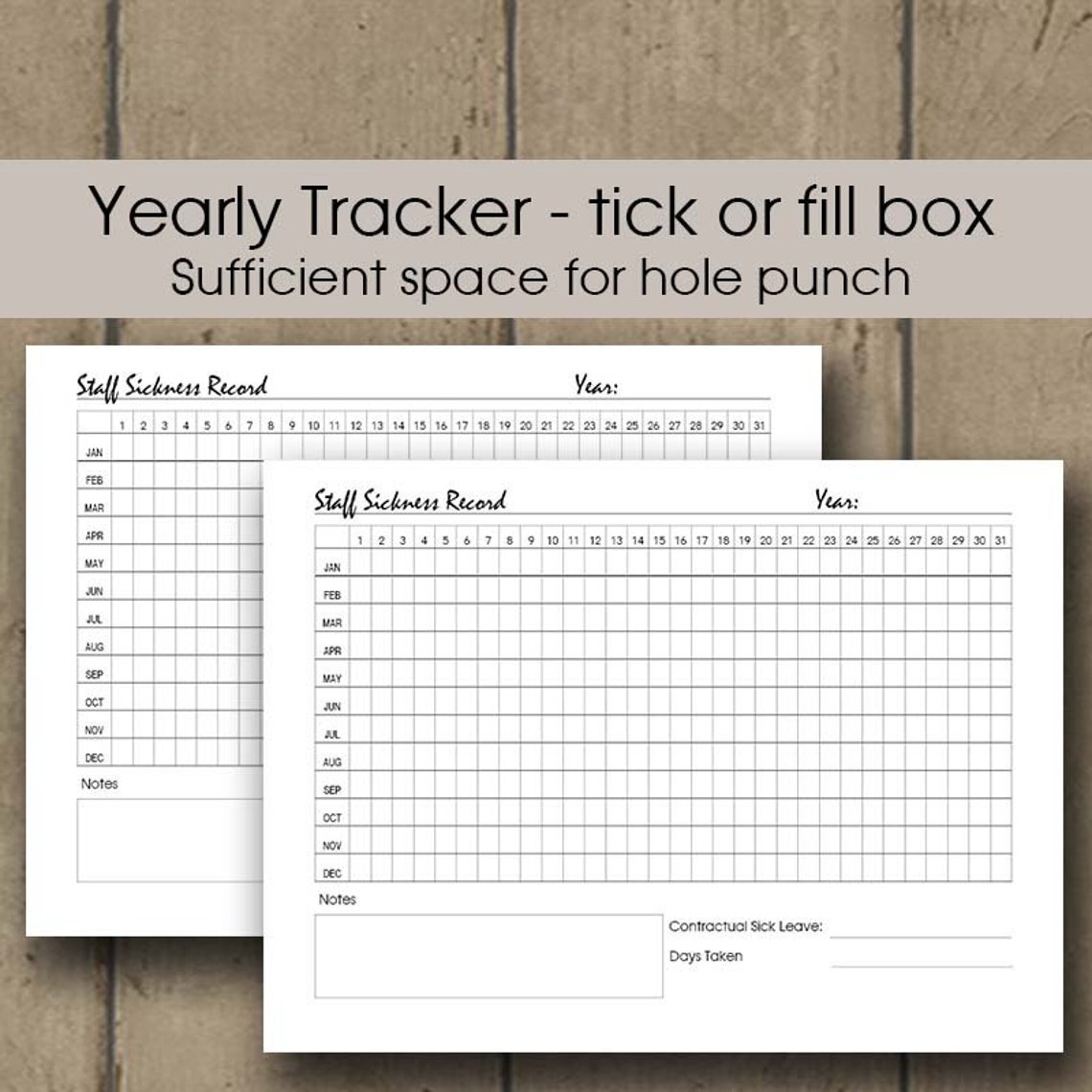 Sickness Record Keeper Printable Sickness Planner Staff | Etsy