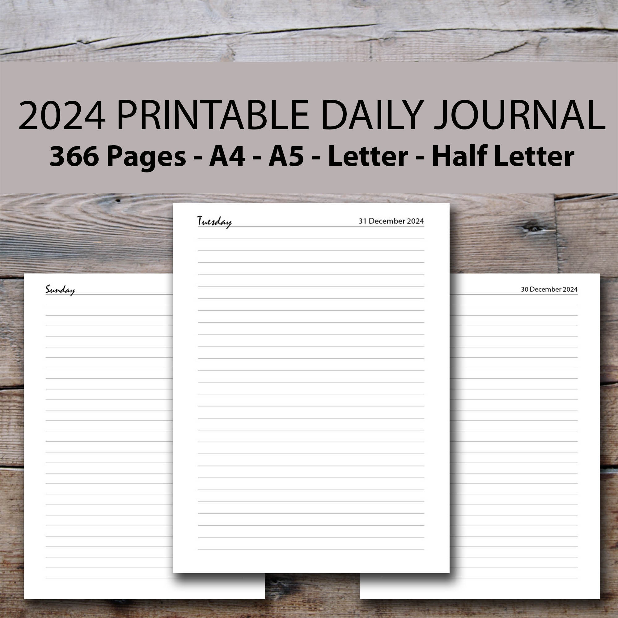 Minimal Week On Two Pages Vertical Diary - A5 2024 Multilanguage